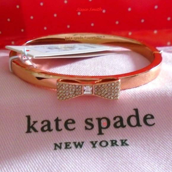 ♠️ Kate Spade ♠️️ " Ready Set Bow" Pave Bangle & Studs - Picture 4 of 13